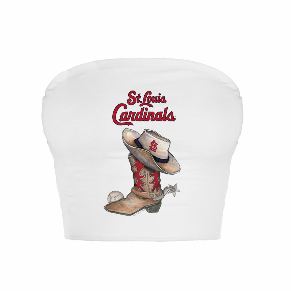 St. Louis Cardinals Tiny Turnip Women's Cowboy Boot Crop Tube Top - MLB Tops