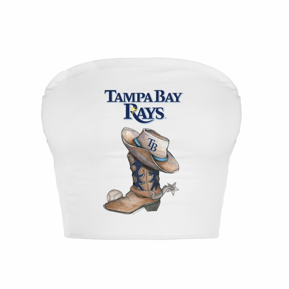 Tampa Bay Rays Tiny Turnip Women's Cowboy Boot Crop Tube Top - MLB Tops
