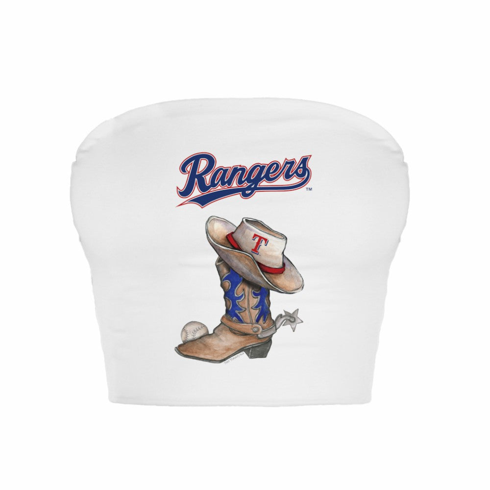 Texas Rangers Tiny Turnip Women's Cowboy Boot Crop Tube Top - MLB Tops