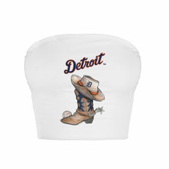 Detroit Tigers Tiny Turnip Women's Cowboy Boot Crop Tube Top - MLB Tops