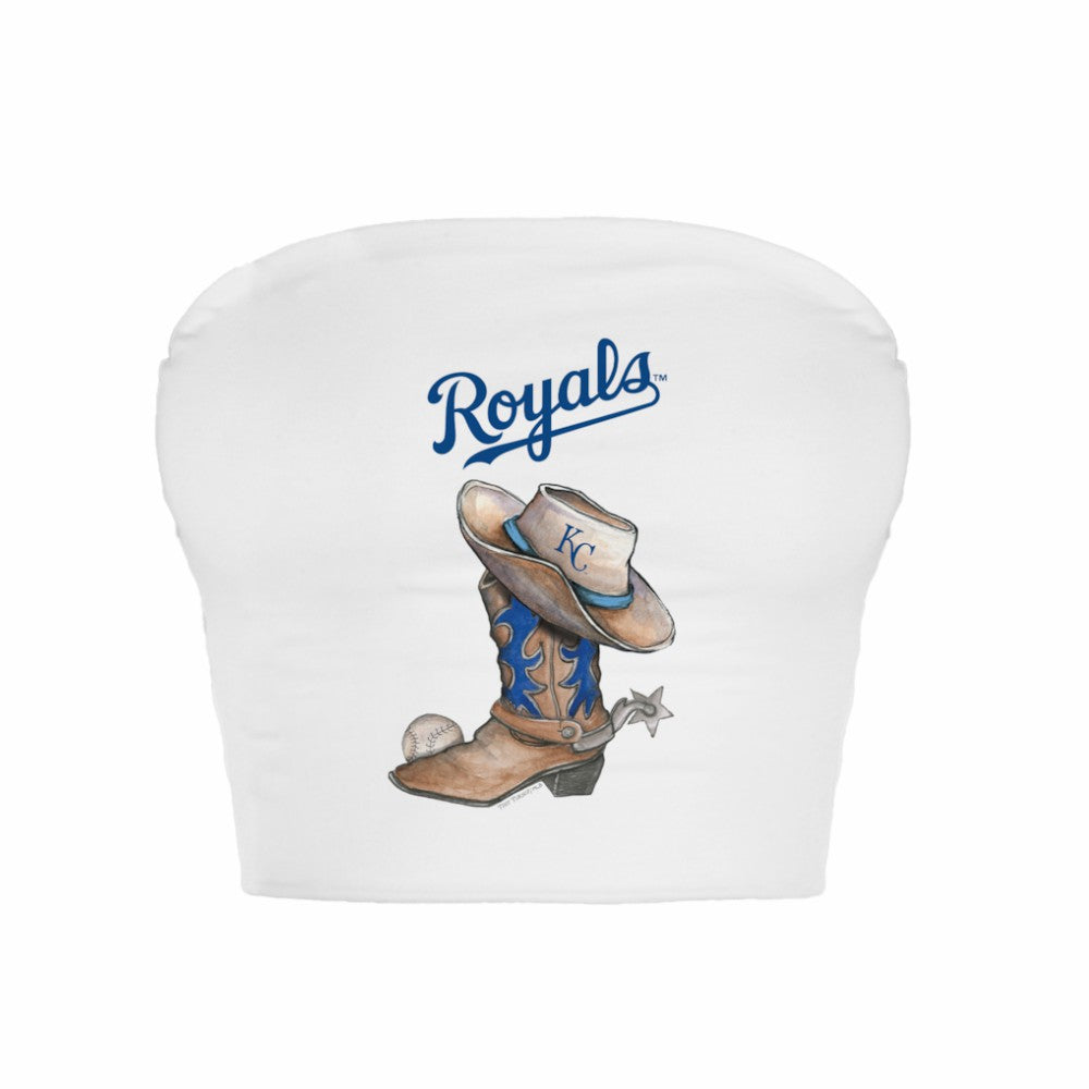 Kansas City Royals Tiny Turnip Women's Cowboy Boot Crop Tube Top - MLB Tops