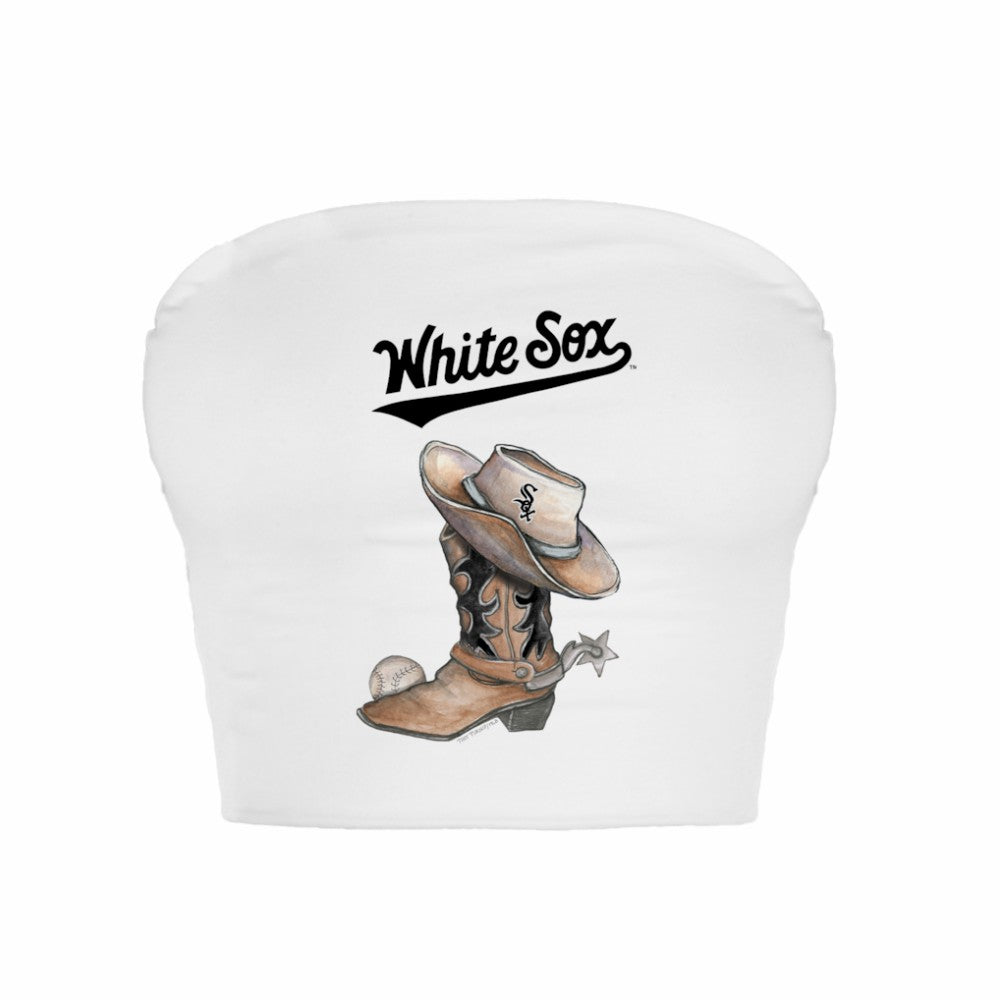 Chicago White Sox Tiny Turnip Women's Cowboy Boot Crop Tube Top - MLB Tops