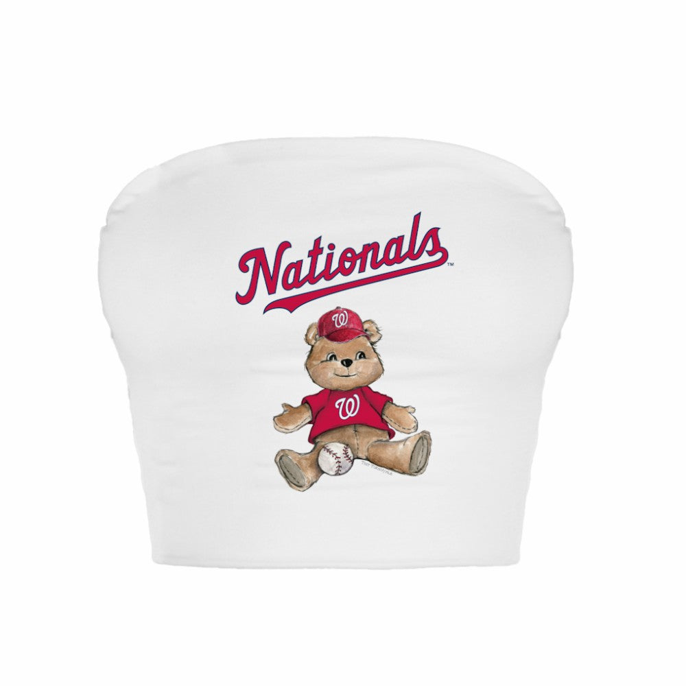 Washington Nationals Tiny Turnip Women's Teddy Bear Crop Tube Top - MLB Tops