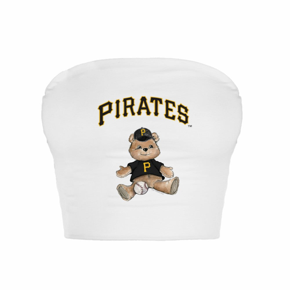 Pittsburgh Pirates Tiny Turnip Women's Teddy Bear Crop Tube Top - MLB Tops