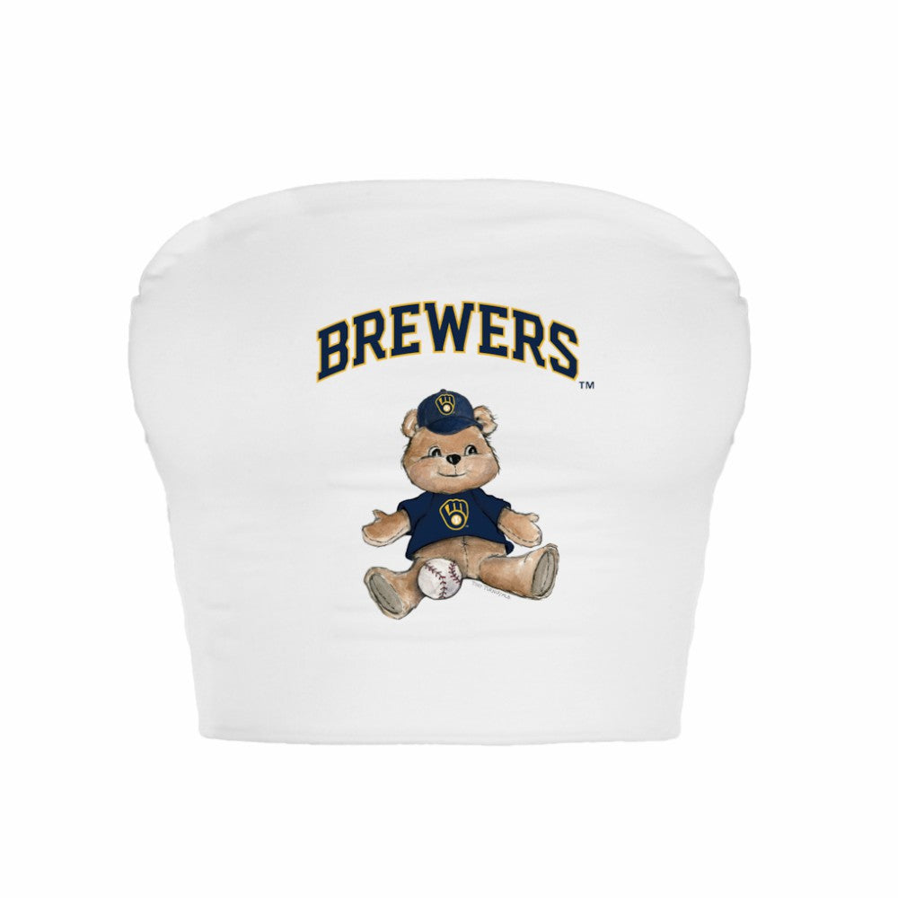 Milwaukee Brewers Tiny Turnip Women's Teddy Bear Crop Tube Top - MLB Tops