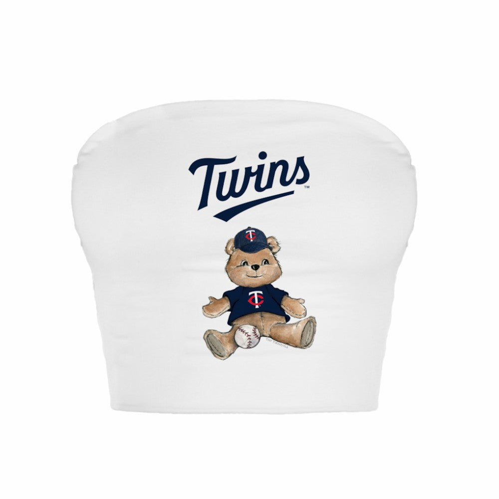 Minnesota Twins Tiny Turnip Women's Teddy Bear Crop Tube Top - MLB Tops