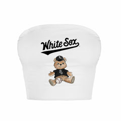 Chicago White Sox Tiny Turnip Women's Teddy Bear Crop Tube Top - MLB Tops