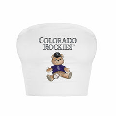 Colorado Rockies Tiny Turnip Women's Teddy Bear Crop Tube Top - MLB Tops