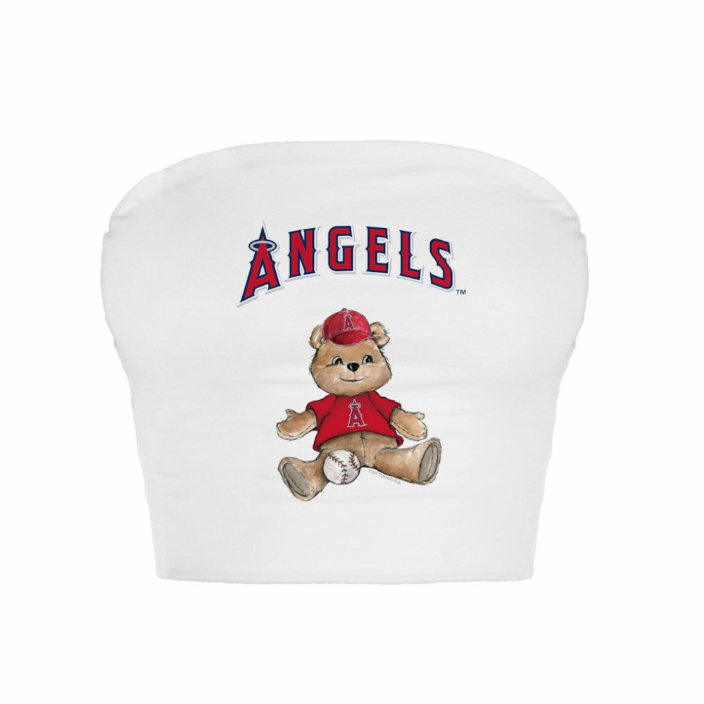 Los Angeles Angels Tiny Turnip Women's Teddy Bear Crop Tube Top - MLB Tops
