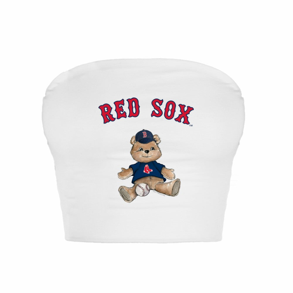 Boston Red Sox Tiny Turnip Women's Teddy Bear Crop Tube Top - MLB Tops