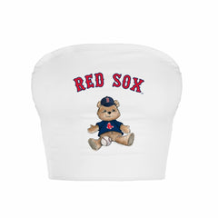 Boston Red Sox Tiny Turnip Women's Teddy Bear Crop Tube Top - MLB Tops
