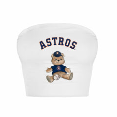 Houston Astros Tiny Turnip Women's Teddy Bear Crop Tube Top - MLB Tops