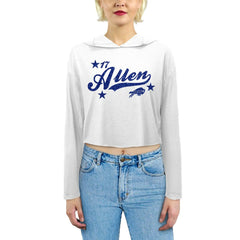 Buffalo Bills Josh Allen  Majestic Threads Women's Glitter Wordmark Hoodie | NFL New