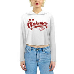 Kansas City Chiefs Patrick Mahomes  Majestic Threads Women's Glitter Wordmark Hoodie | NFL Discount
