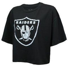 Las Vegas Raiders Maxx Crosby  Majestic Threads Women's Swarovski Crystals Boxy Cropped Name & Number T-Shirt | NFL Outlet
