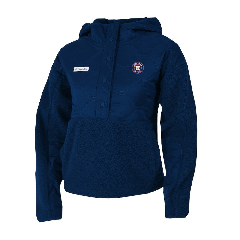 Houston Astros Columbia Women's Cloud Point Hooded Fleece Half-Snap Pullover Jacket - MLB Jackets