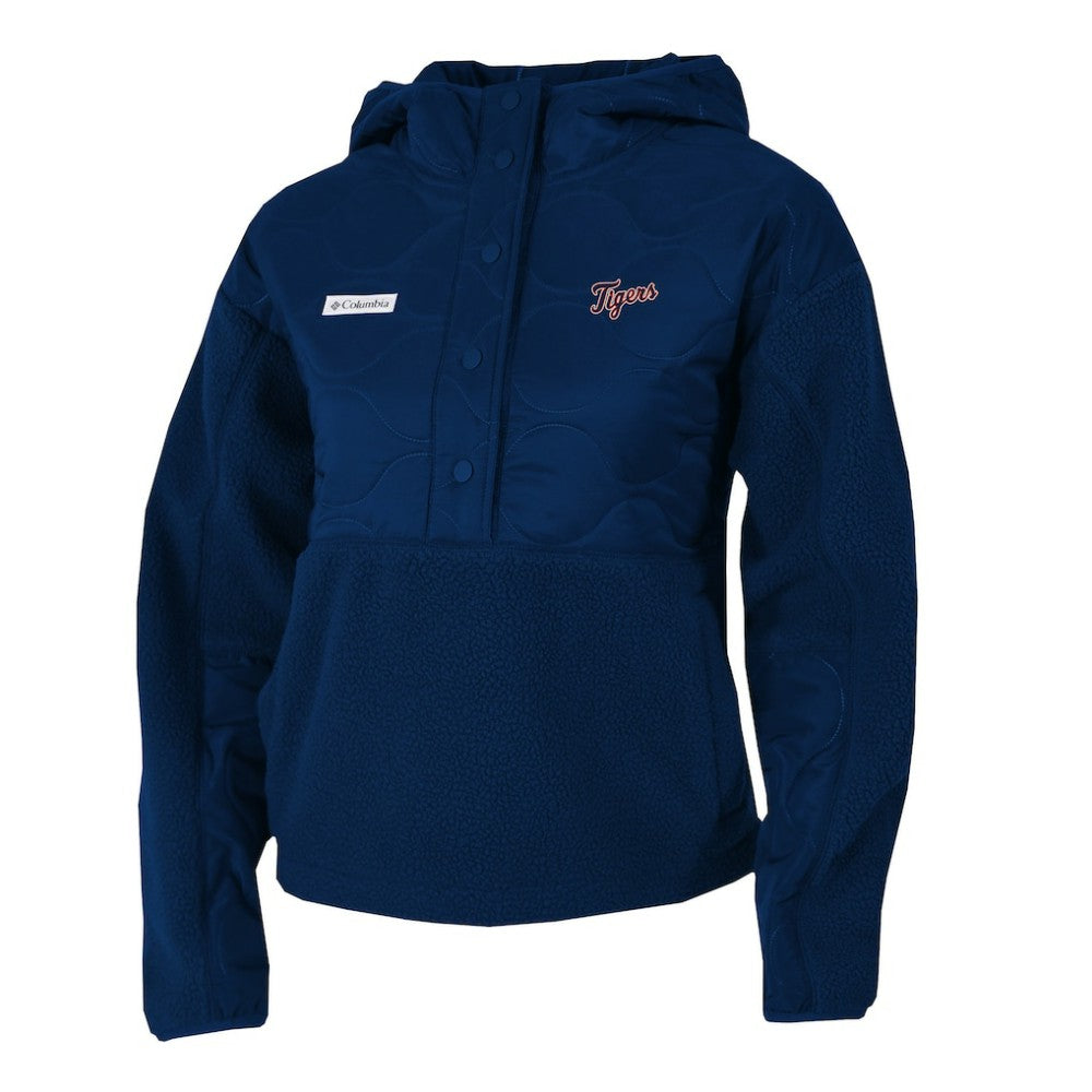 Detroit Tigers Columbia Women's Cloud Point Hooded Fleece Half-Snap Pullover Jacket - MLB Jackets