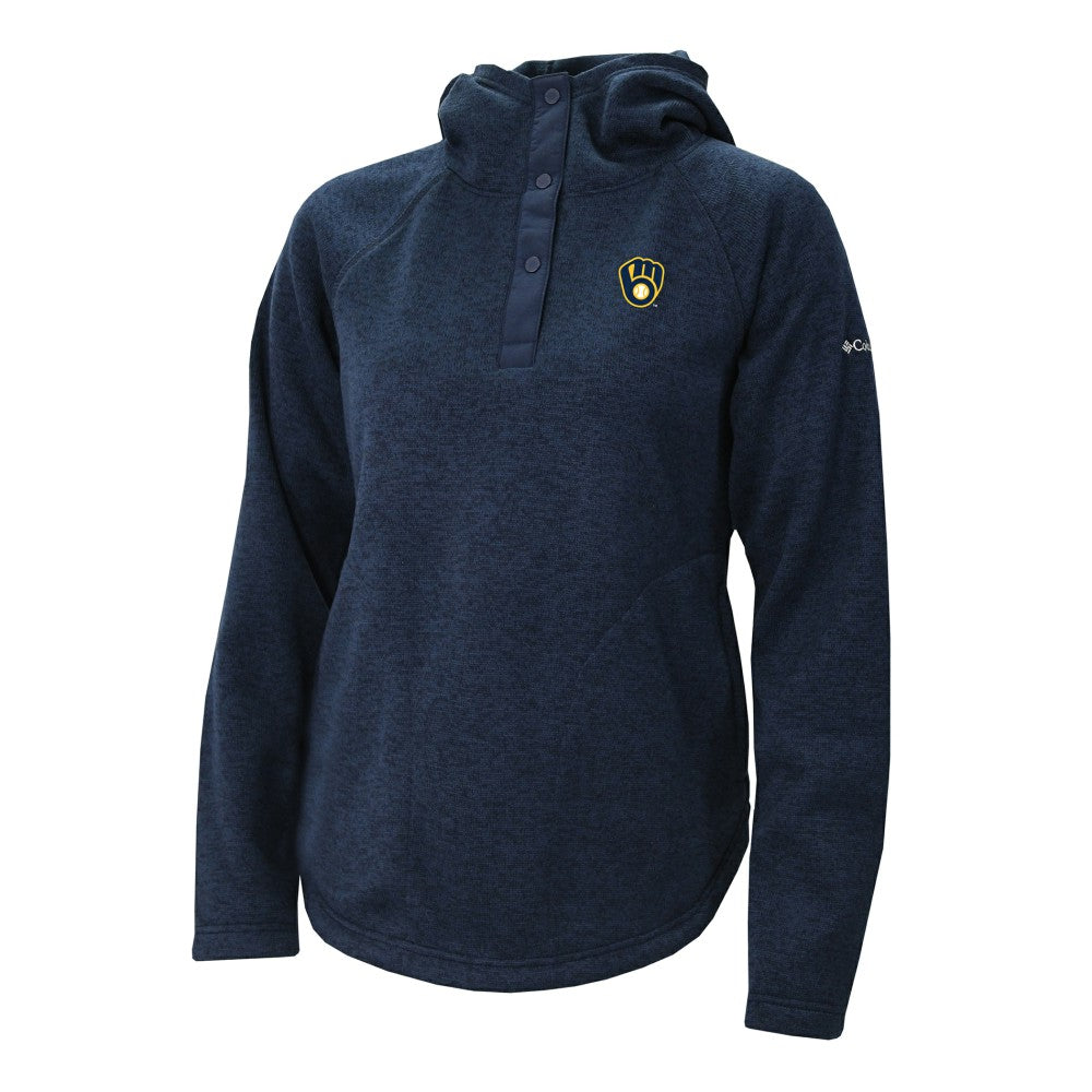 Milwaukee Brewers Columbia Women's Half-Snap Pullover Hoodie - MLB Hoodies