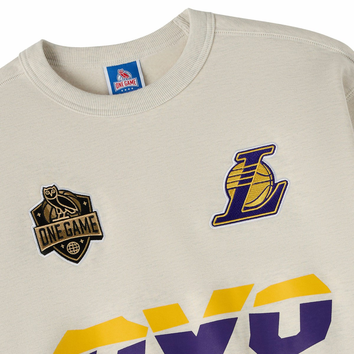 Natural Los Angeles Lakers OVO x NBA Fleece Sweatshirt | NBA