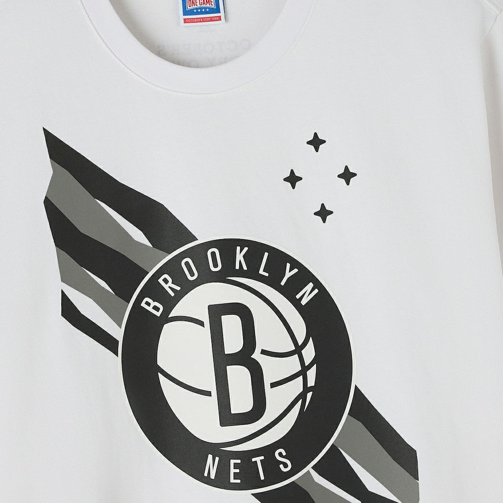 White Brooklyn Nets OVO x NBA Heavyweight T-Shirt | NBA