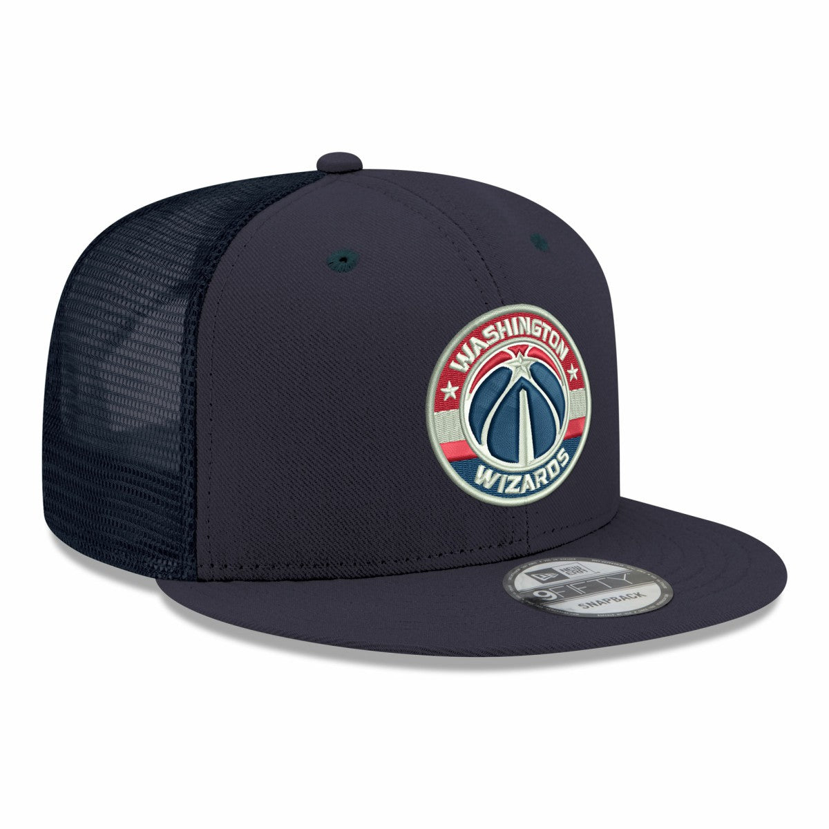 Navy Washington Wizards Core Logo Meshback 9FIFTY Snapback Hat | NBA