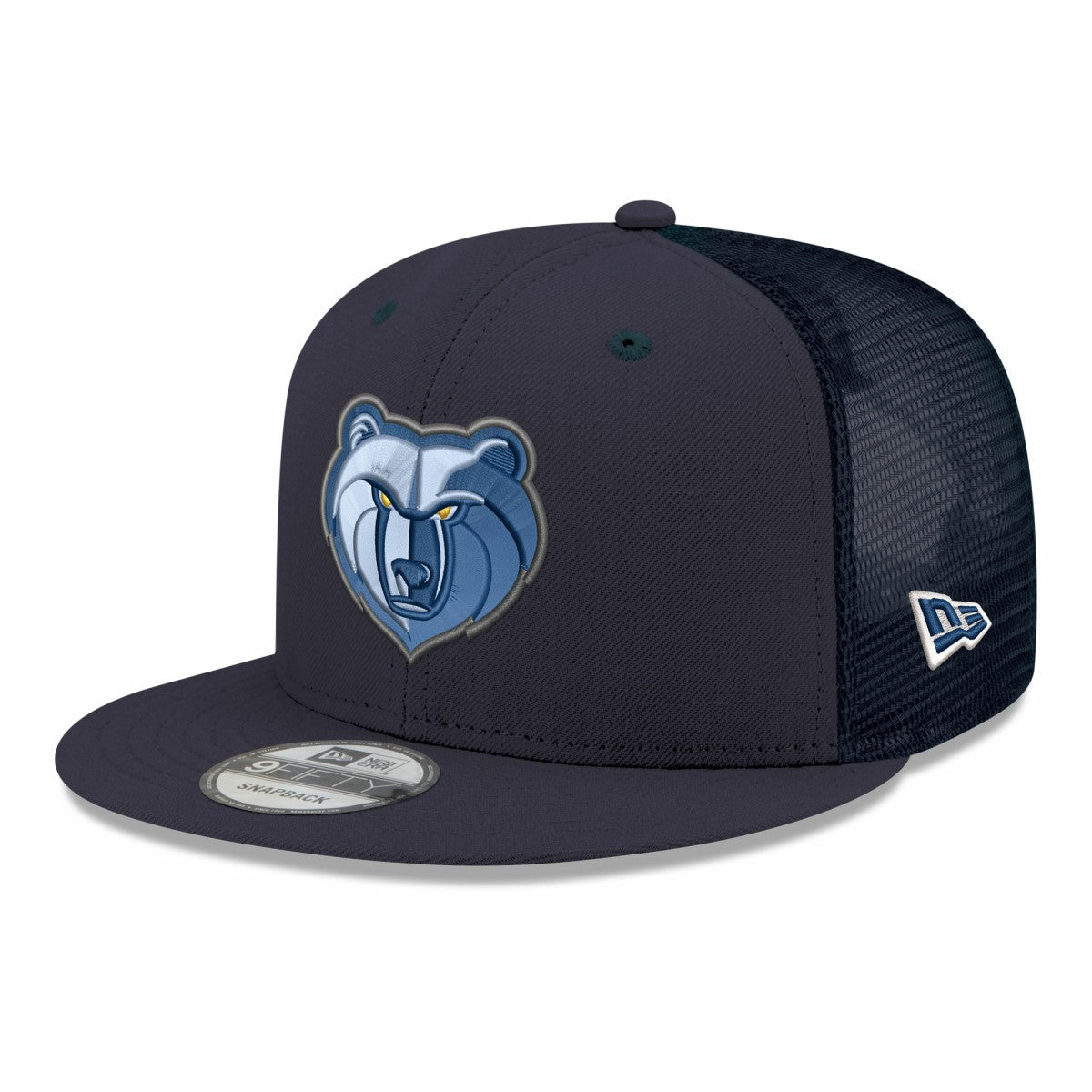 Navy Memphis Grizzlies Core Logo Meshback 9FIFTY Snapback Hat | NBA