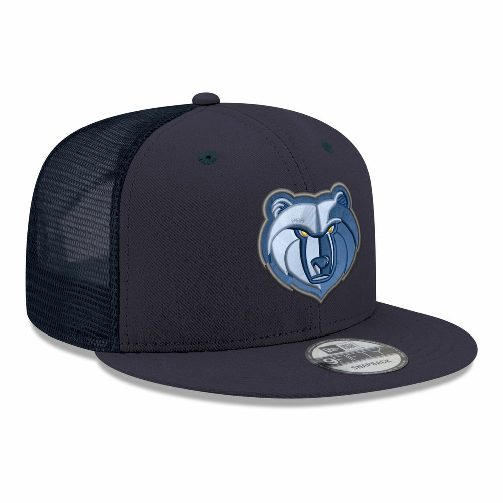 Navy Memphis Grizzlies Core Logo Meshback 9FIFTY Snapback Hat | NBA