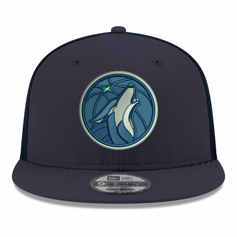Navy Minnesota Timberwolves Core Logo Meshback 9FIFTY Snapback Hat | NBA