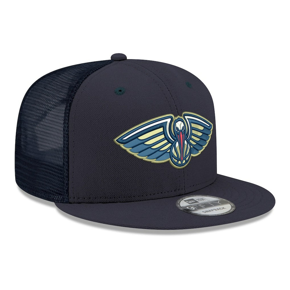 Navy New Orleans Pelicans Core Logo Meshback 9FIFTY Snapback Hat | NBA