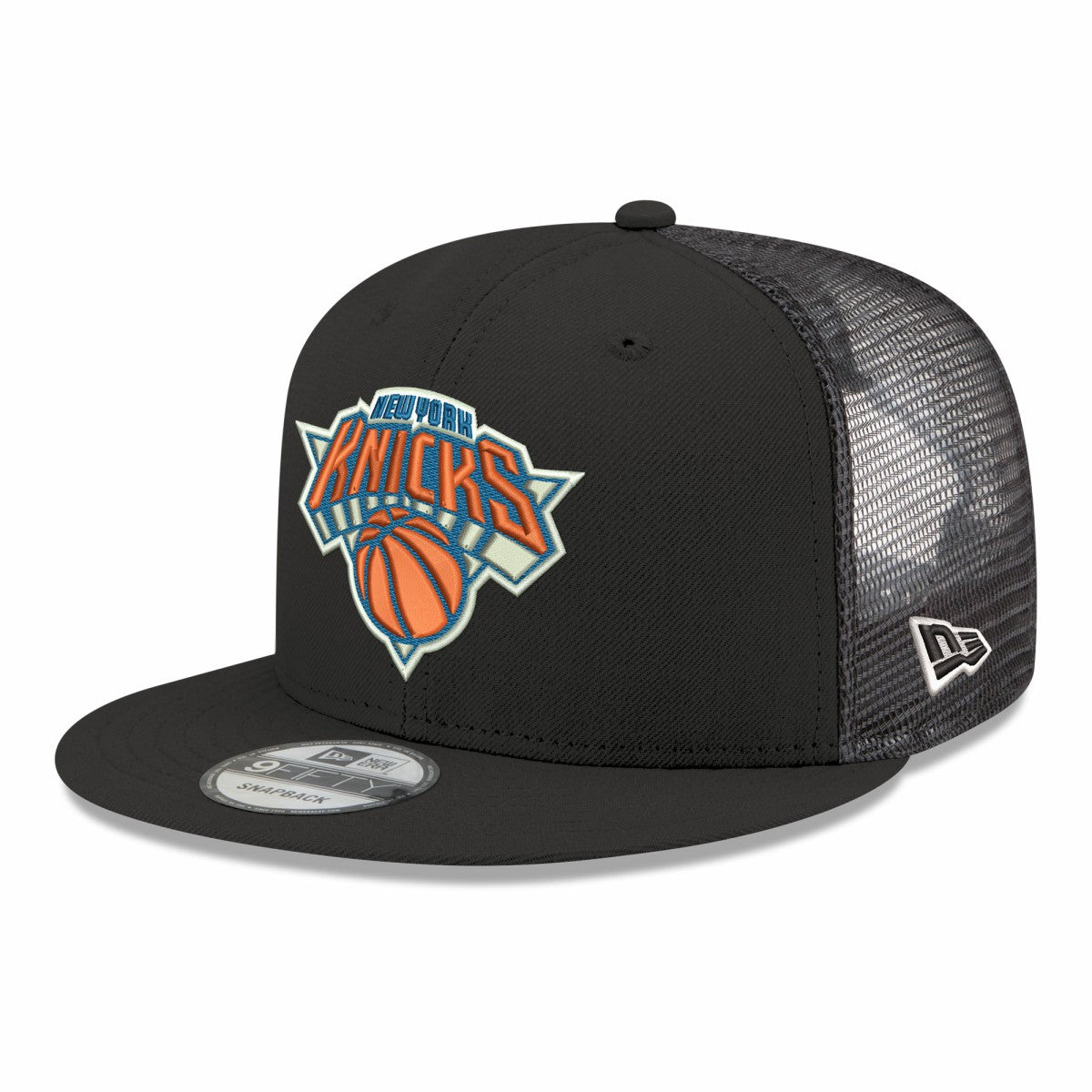 Black New York Knicks Core Logo Meshback 9FIFTY Snapback Hat | NBA