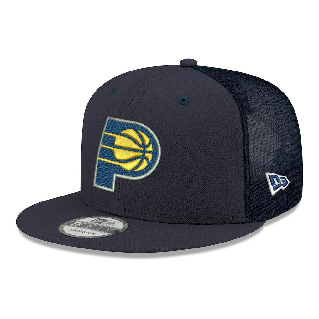 Navy Indiana Pacers Core Logo Meshback 9FIFTY Snapback Hat | NBA