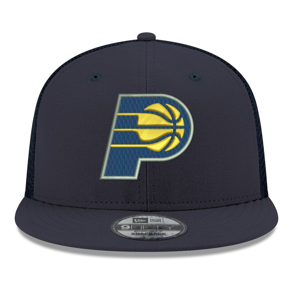 Navy Indiana Pacers Core Logo Meshback 9FIFTY Snapback Hat | NBA