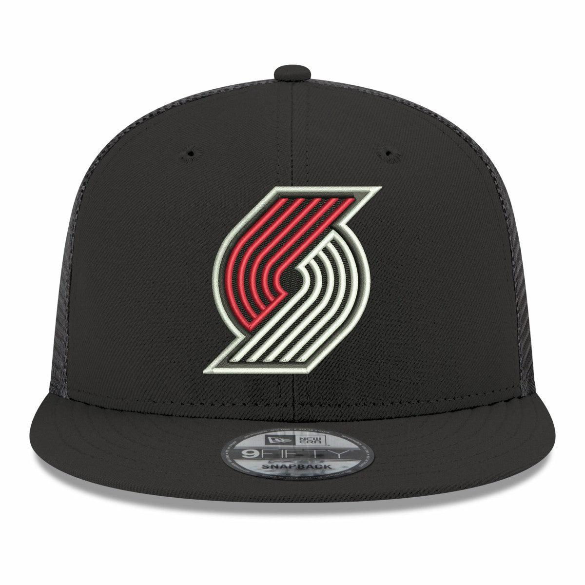 Black Portland Trail Blazers Core Logo Meshback 9FIFTY Snapback Hat | NBA