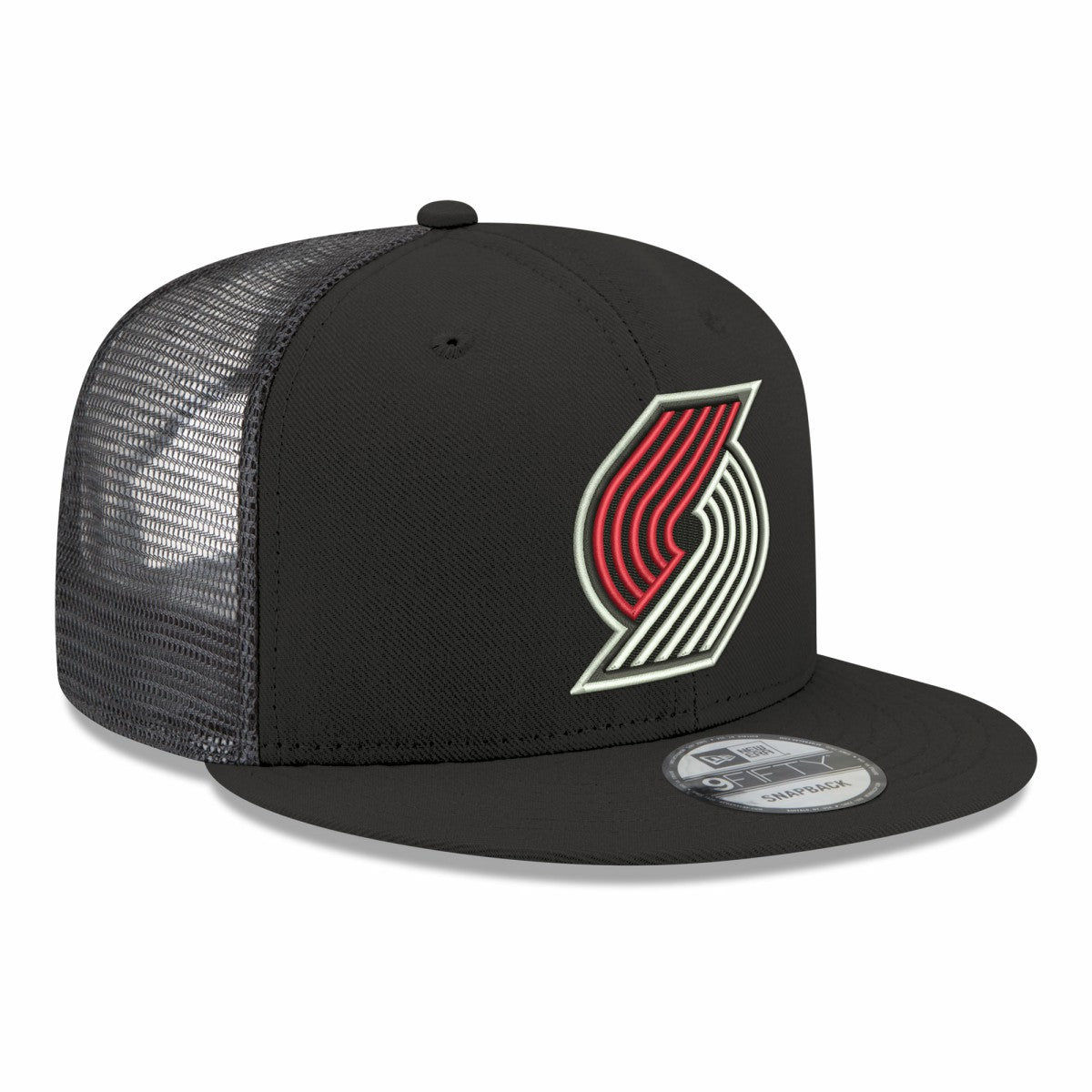 Black Portland Trail Blazers Core Logo Meshback 9FIFTY Snapback Hat | NBA