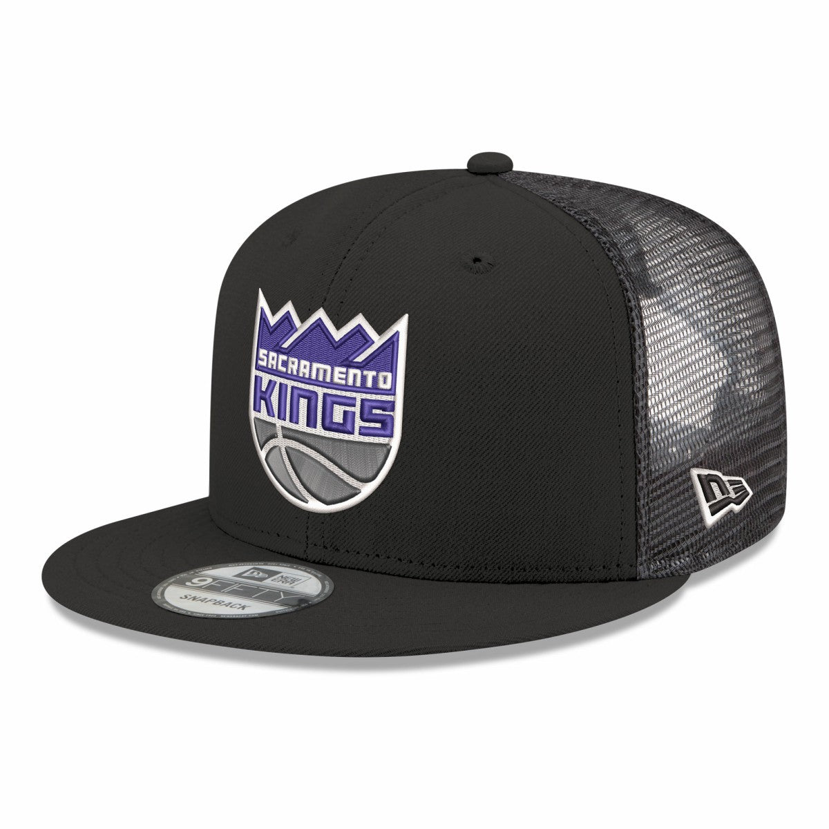 Black Sacramento Kings Core Logo Meshback 9FIFTY Snapback Hat | NBA