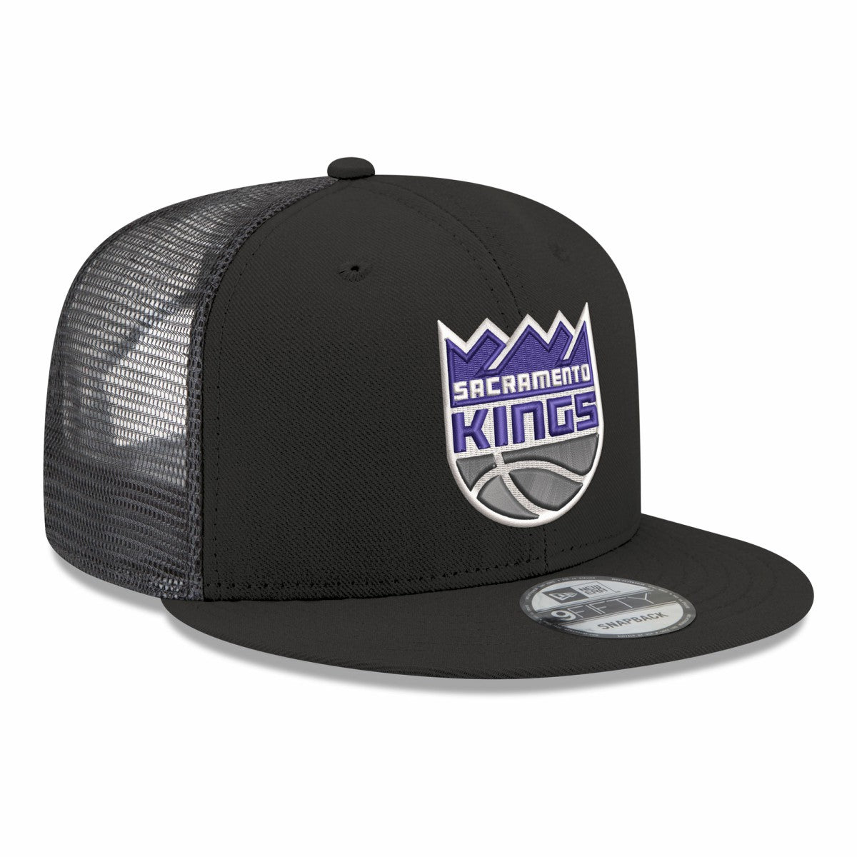 Black Sacramento Kings Core Logo Meshback 9FIFTY Snapback Hat | NBA