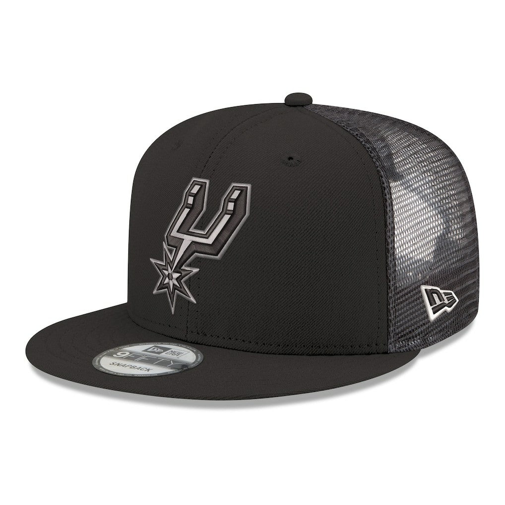 Black San Antonio Spurs Core Logo Meshback 9FIFTY Snapback Hat | NBA