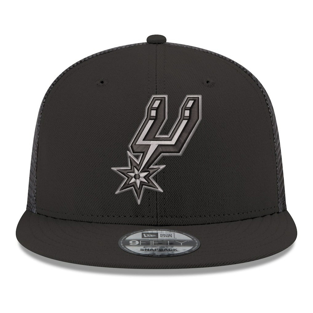 Black San Antonio Spurs Core Logo Meshback 9FIFTY Snapback Hat | NBA