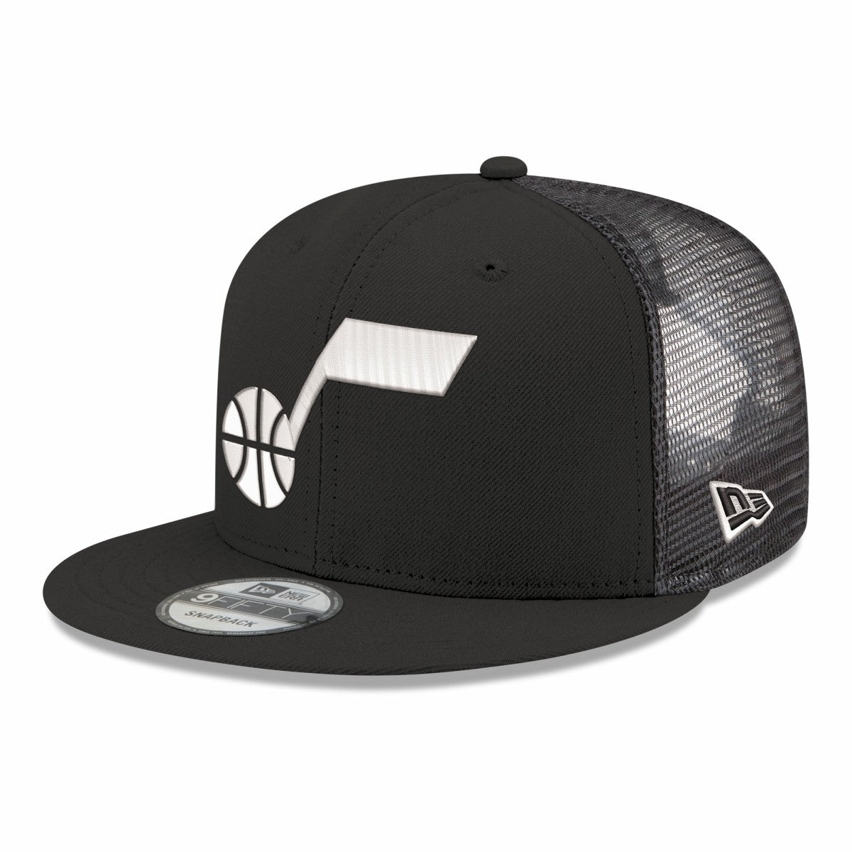 Black Utah Jazz Core Logo Meshback 9FIFTY Snapback Hat | NBA