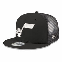 Black Utah Jazz Core Logo Meshback 9FIFTY Snapback Hat | NBA