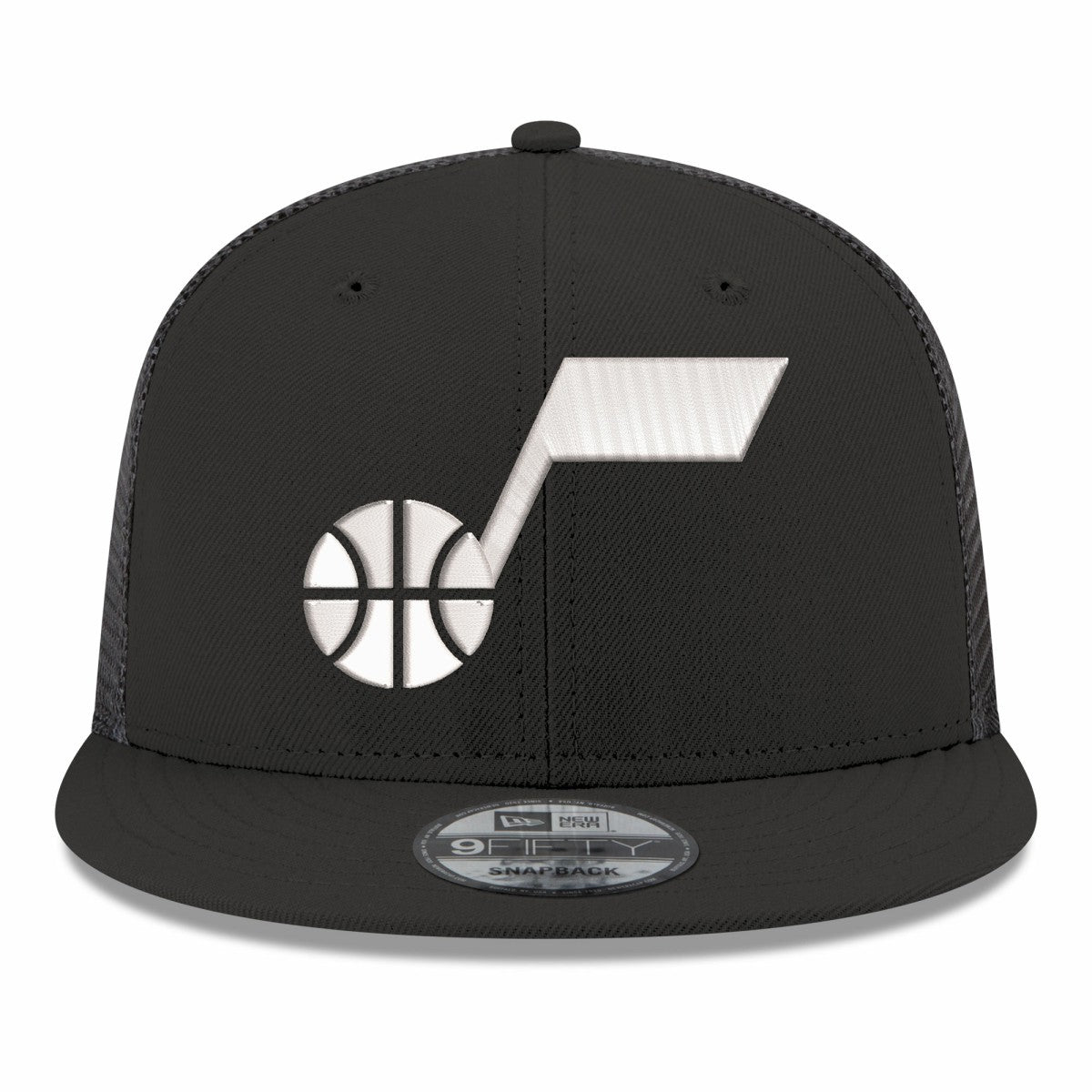 Black Utah Jazz Core Logo Meshback 9FIFTY Snapback Hat | NBA