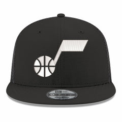 Black Utah Jazz Core Logo Meshback 9FIFTY Snapback Hat | NBA