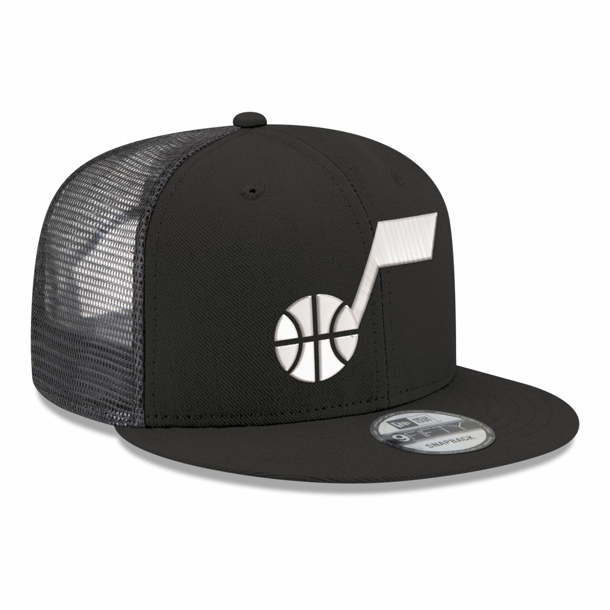 Black Utah Jazz Core Logo Meshback 9FIFTY Snapback Hat | NBA