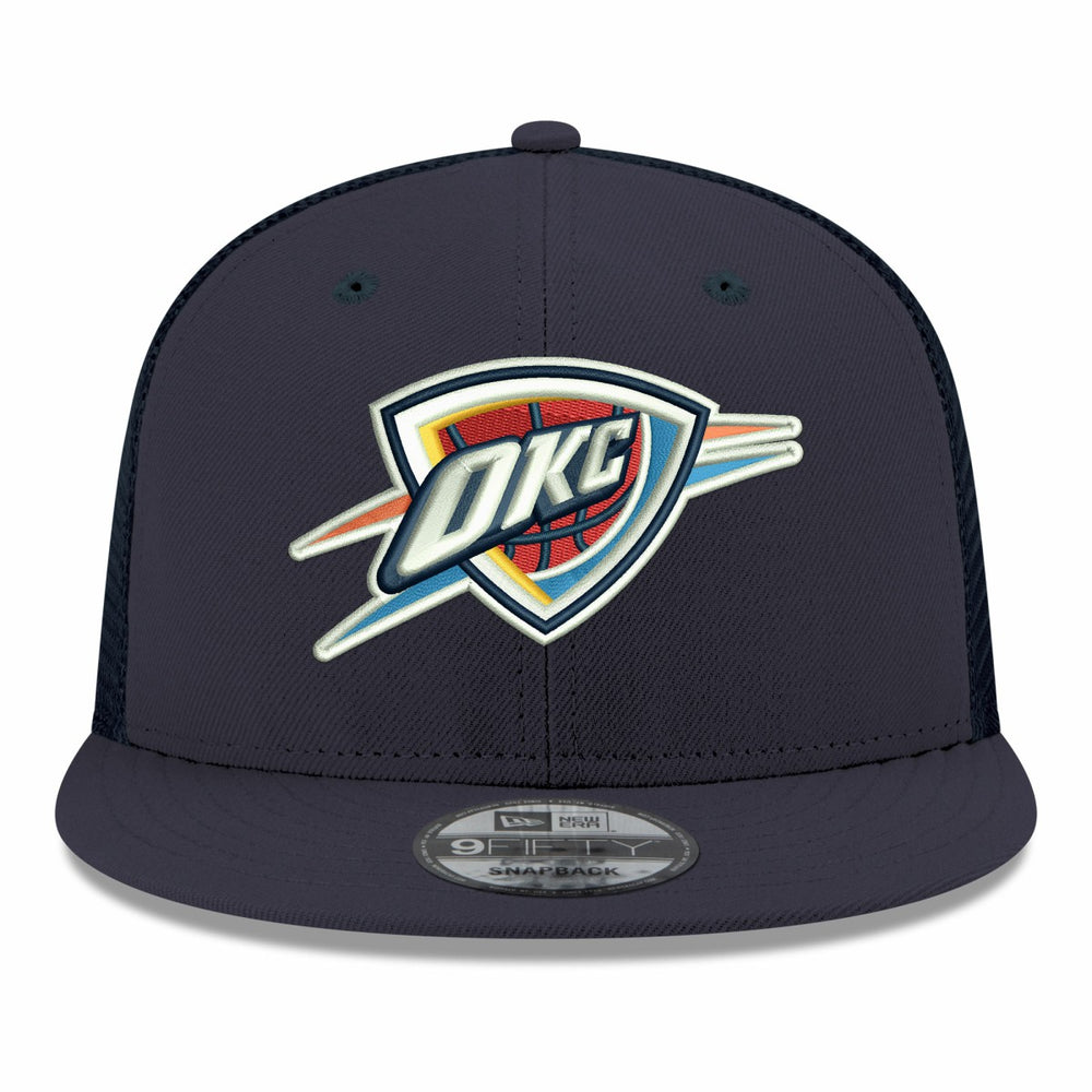 Navy Oklahoma City Thunder Core Logo Meshback 9FIFTY Snapback Hat | NBA