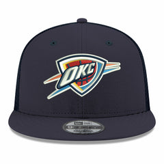 Navy Oklahoma City Thunder Core Logo Meshback 9FIFTY Snapback Hat | NBA