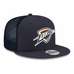 Navy Oklahoma City Thunder Core Logo Meshback 9FIFTY Snapback Hat | NBA