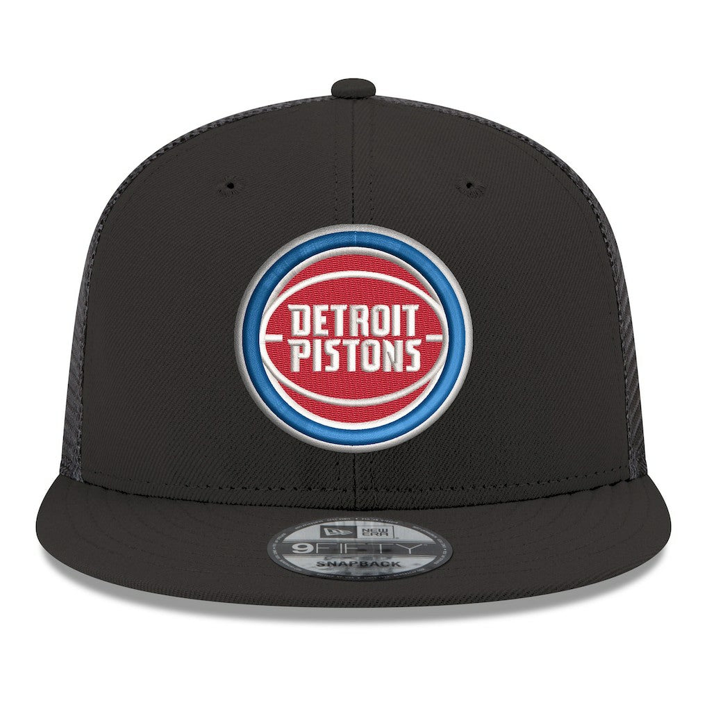 Black Detroit Pistons Core Logo Meshback 9FIFTY Snapback Hat sale | NBA