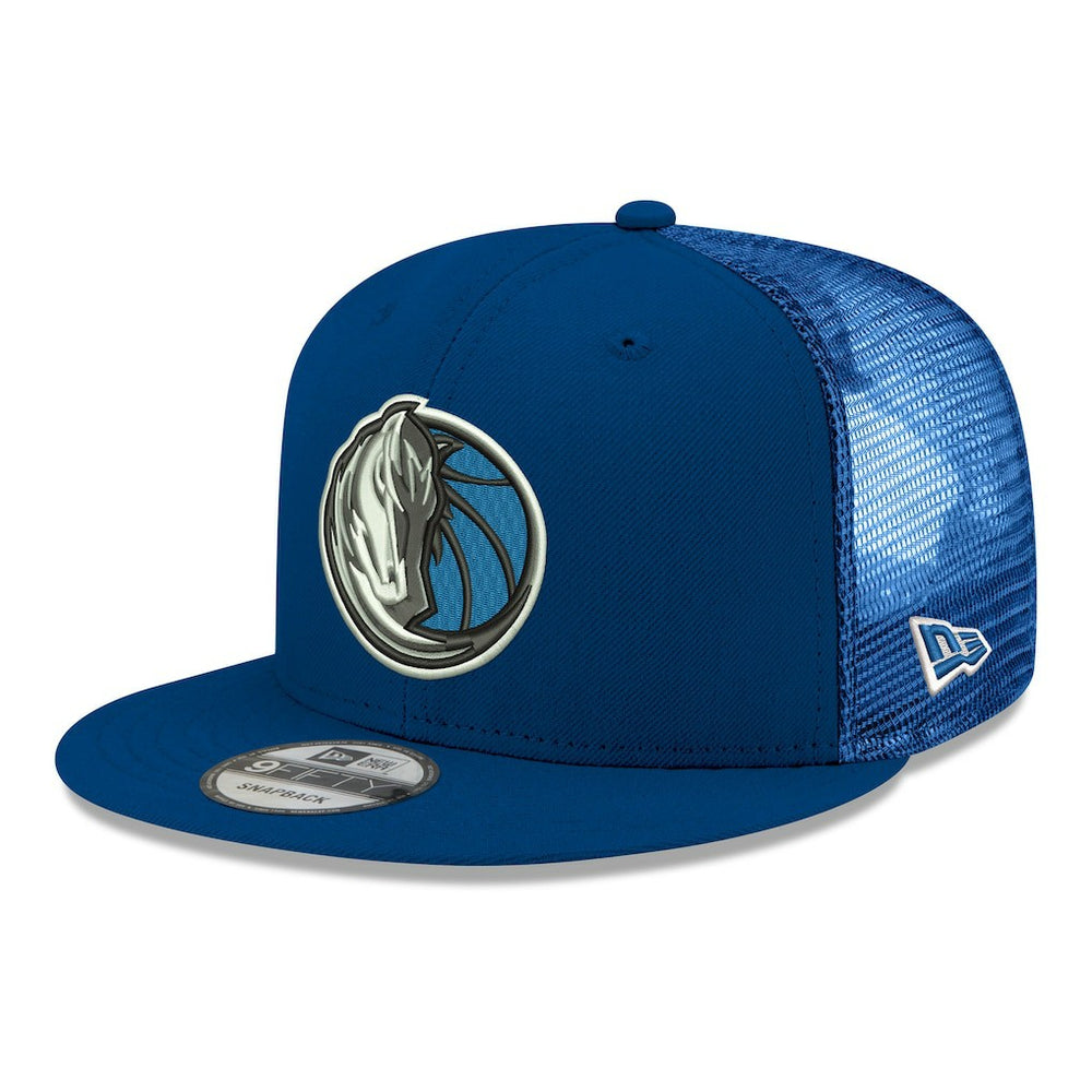 Navy Dallas Mavericks Core Logo Meshback 9FIFTY Snapback Hat sale | NBA
