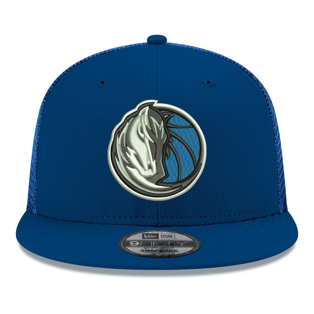 Navy Dallas Mavericks Core Logo Meshback 9FIFTY Snapback Hat sale | NBA