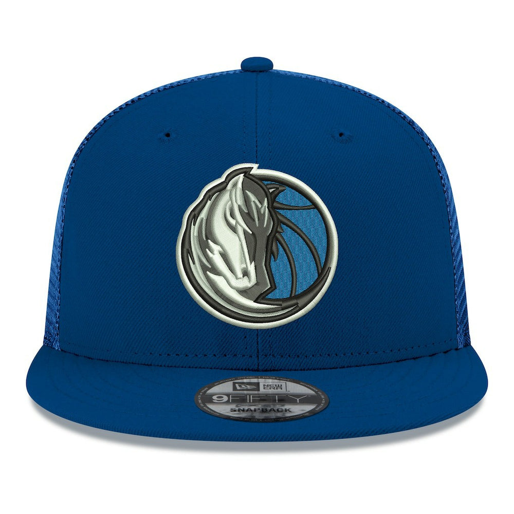 Navy Dallas Mavericks Core Logo Meshback 9FIFTY Snapback Hat sale | NBA